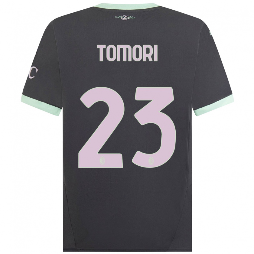 Kandiny Kinderen Fikayo Tomori #23 Grijs Thuisshirt Derde Tenue 2024/25 T-Shirt