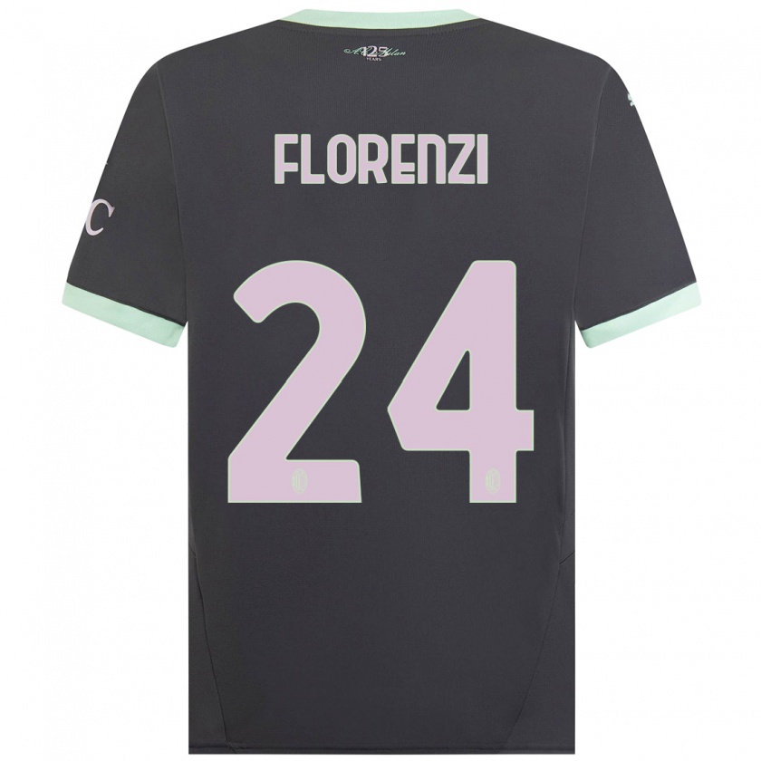 Kandiny Kinder Alessandro Florenzi #24 Grau Ausweichtrikot Trikot 2024/25 T-Shirt Österreich