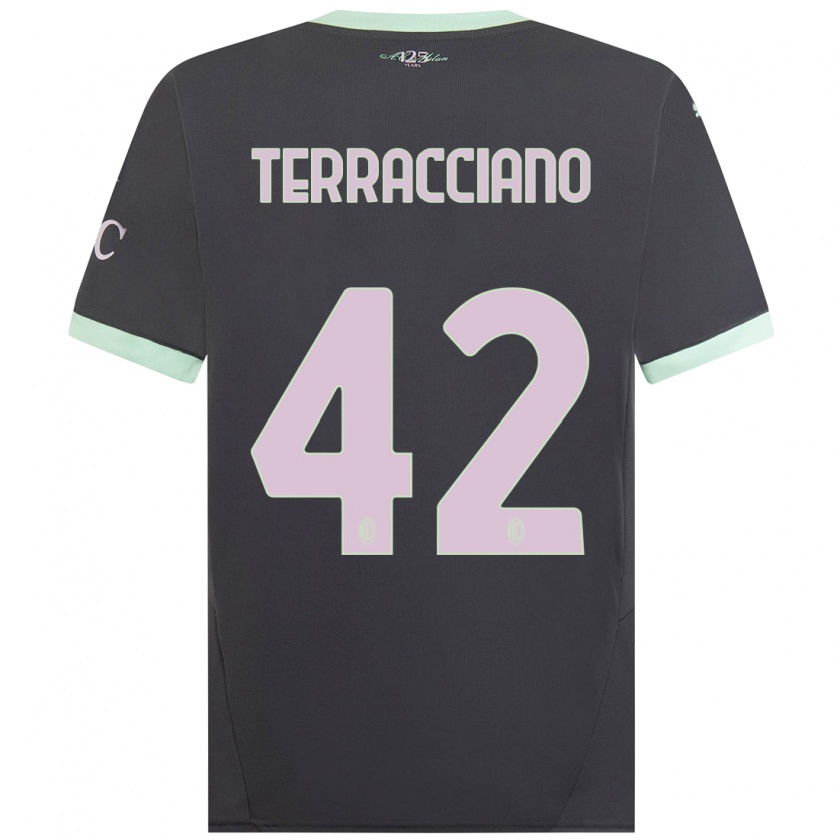 Kandiny Bambino Maglia Filippo Terracciano #42 Grigio Kit Gara Third 2024/25 Maglietta