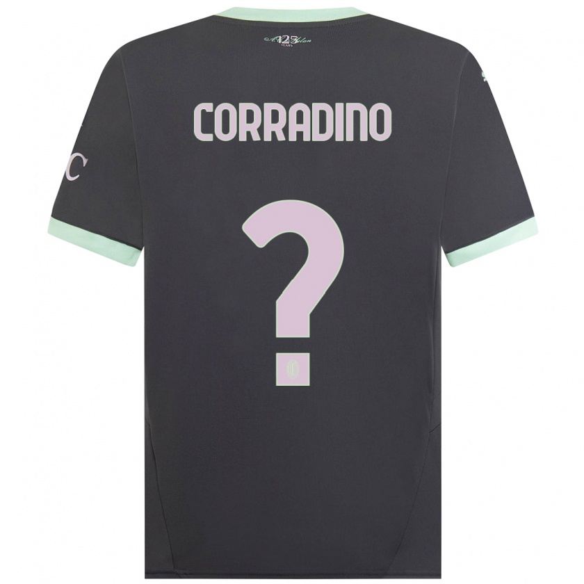 Kandiny Bambino Maglia Riccardo Corradino #0 Grigio Kit Gara Third 2024/25 Maglietta