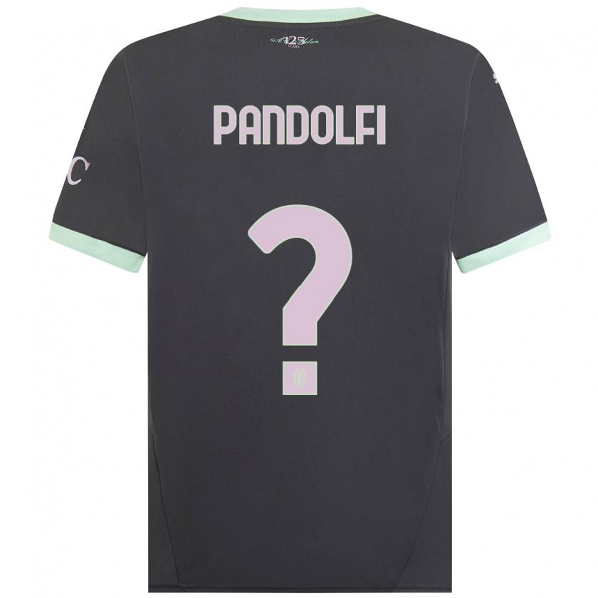 Kandiny Kinderen Fabio Pandolfi #0 Grijs Thuisshirt Derde Tenue 2024/25 T-Shirt