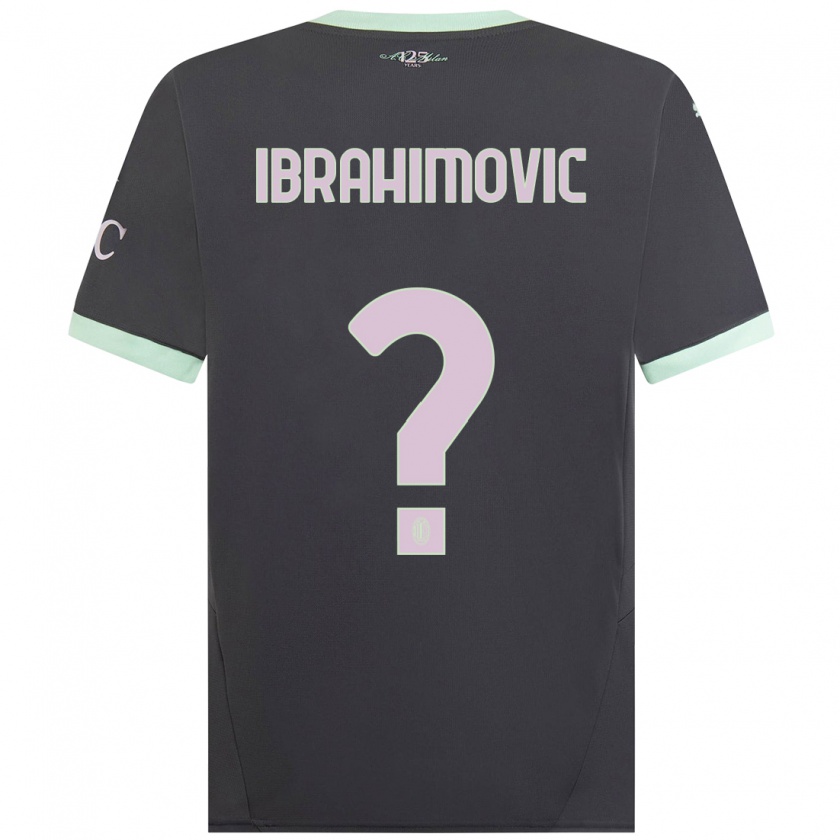 Kandiny Kinder Vincent Ibrahimovic #0 Grau Ausweichtrikot Trikot 2024/25 T-Shirt Österreich