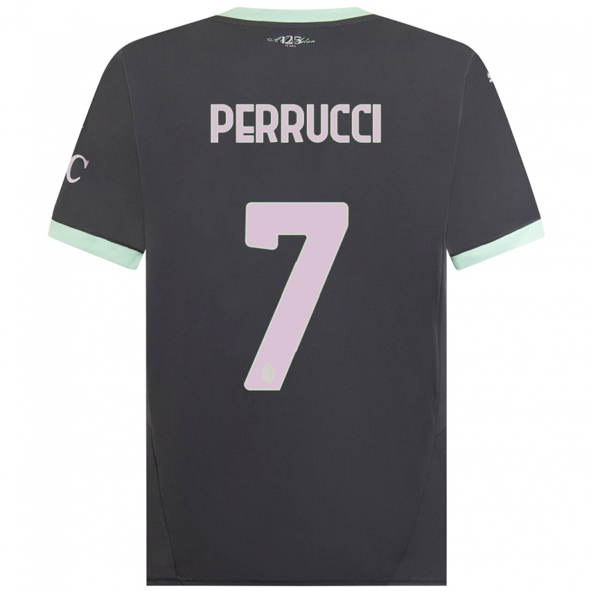 Kandiny Kinderen Vincenzo Perrucci #7 Grijs Thuisshirt Derde Tenue 2024/25 T-Shirt