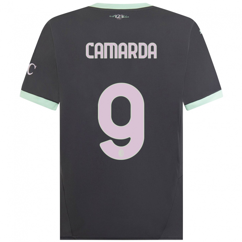 Kandiny Kinderen Francesco Camarda #9 Grijs Thuisshirt Derde Tenue 2024/25 T-Shirt