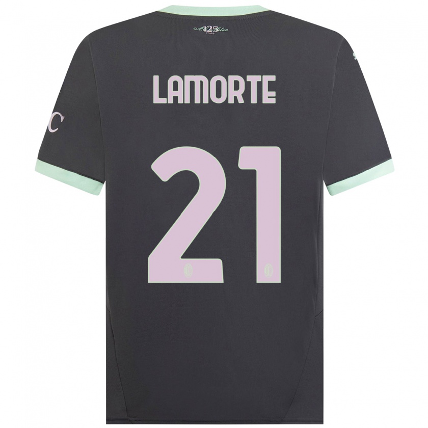 Kandiny Kinderen Alessandro Lamorte #21 Grijs Thuisshirt Derde Tenue 2024/25 T-Shirt