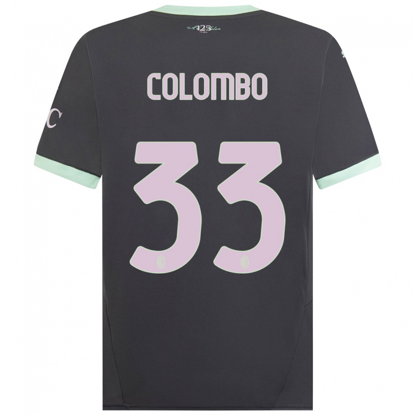 Kandiny Kinderen Federico Colombo #33 Grijs Thuisshirt Derde Tenue 2024/25 T-Shirt