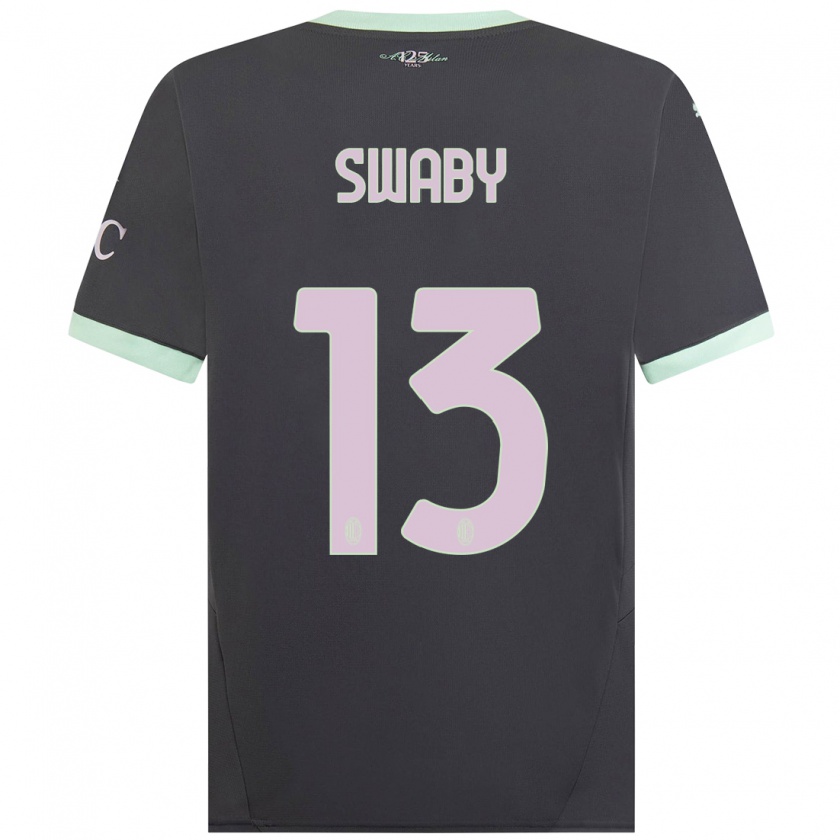 Kandiny Kinderen Allyson Swaby #13 Grijs Thuisshirt Derde Tenue 2024/25 T-Shirt