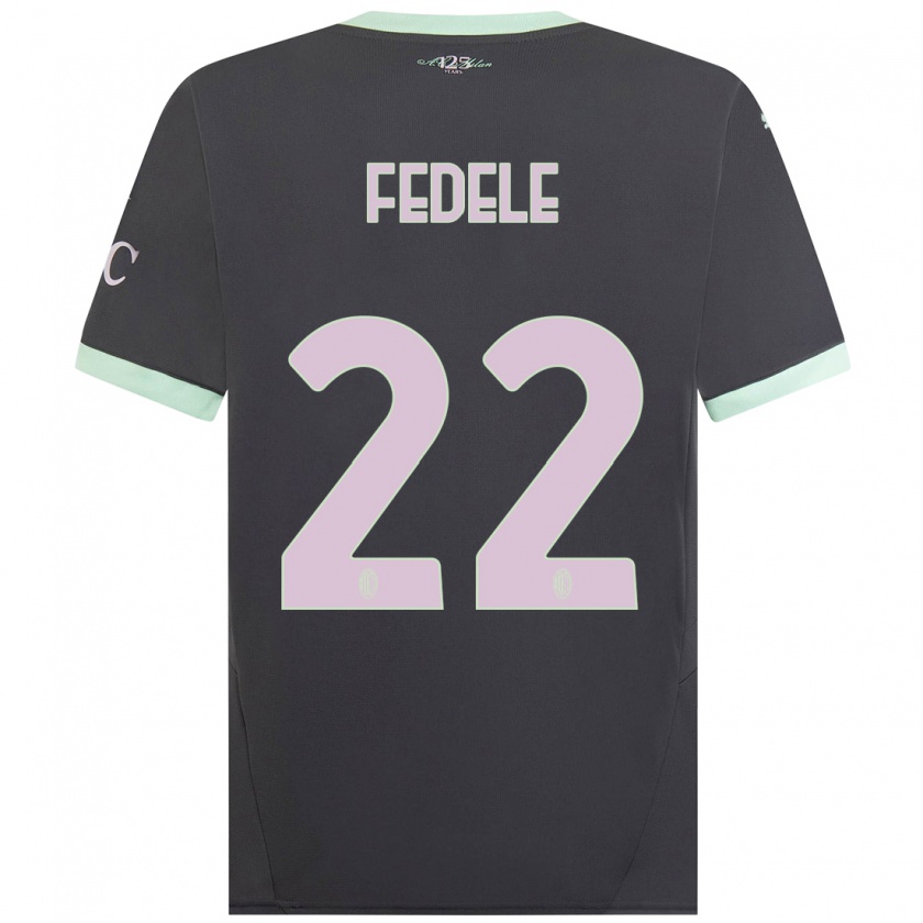 Kandiny Kinderen Noemi Fedele #22 Grijs Thuisshirt Derde Tenue 2024/25 T-Shirt