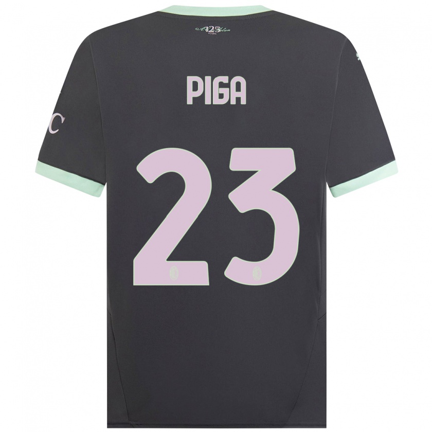 Kandiny Bambino Maglia Julie Piga #23 Grigio Kit Gara Third 2024/25 Maglietta