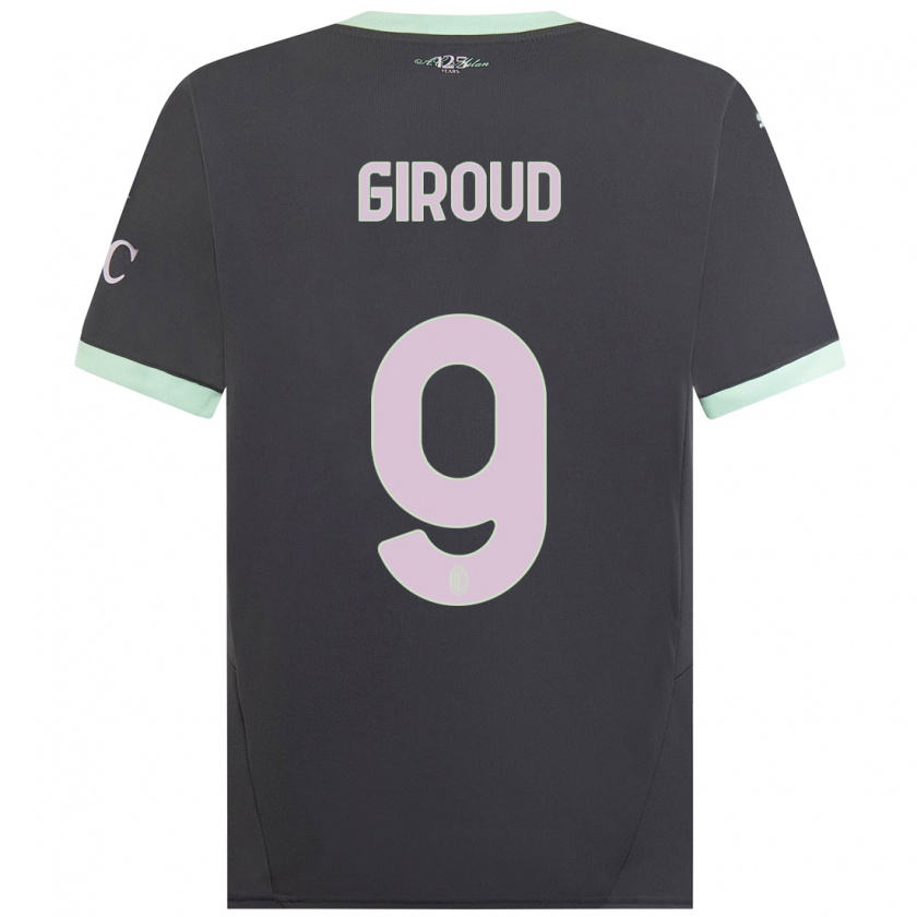 Kandiny Kinderen Olivier Giroud #9 Grijs Thuisshirt Derde Tenue 2024/25 T-Shirt