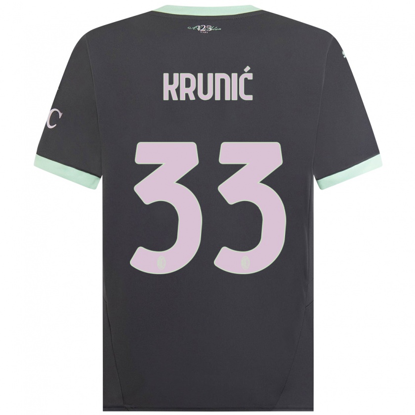 Kandiny Kinderen Rade Krunic #33 Grijs Thuisshirt Derde Tenue 2024/25 T-Shirt