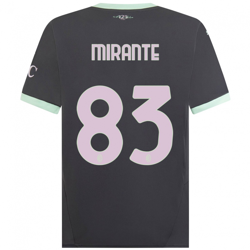 Kandiny Kinderen Antonio Mirante #83 Grijs Thuisshirt Derde Tenue 2024/25 T-Shirt