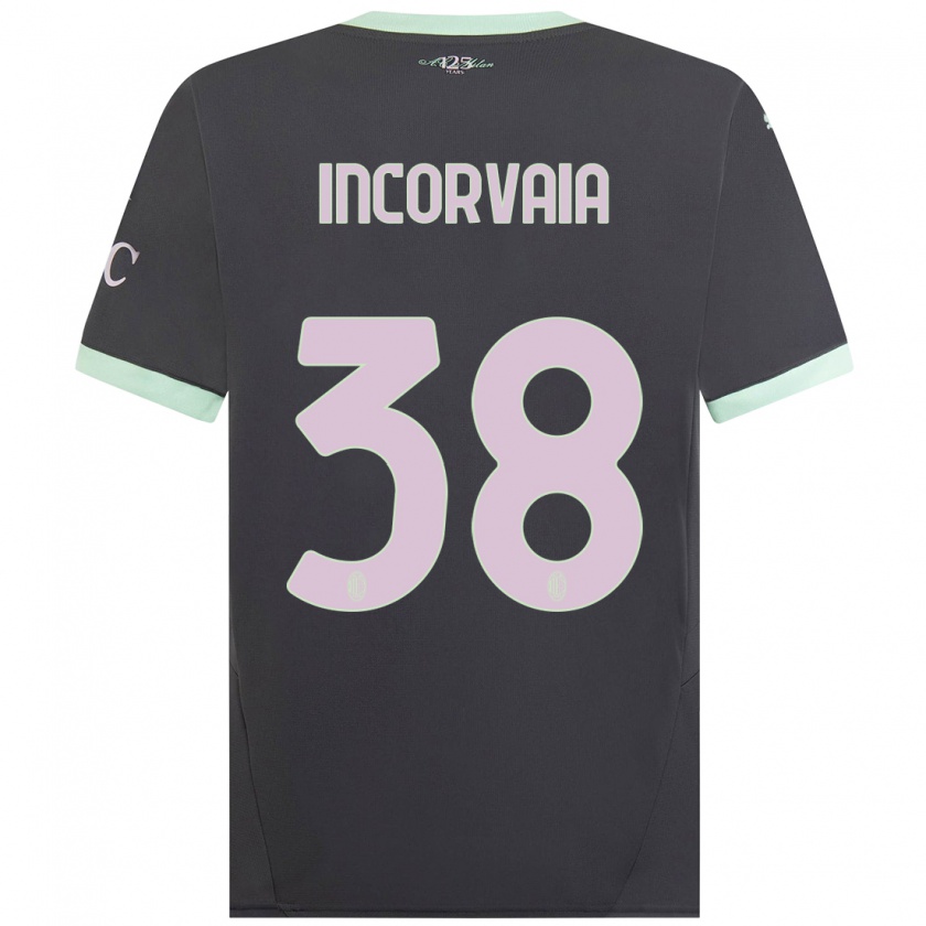 Kandiny Kinderen Giovanni Incorvaia #38 Grijs Thuisshirt Derde Tenue 2024/25 T-Shirt