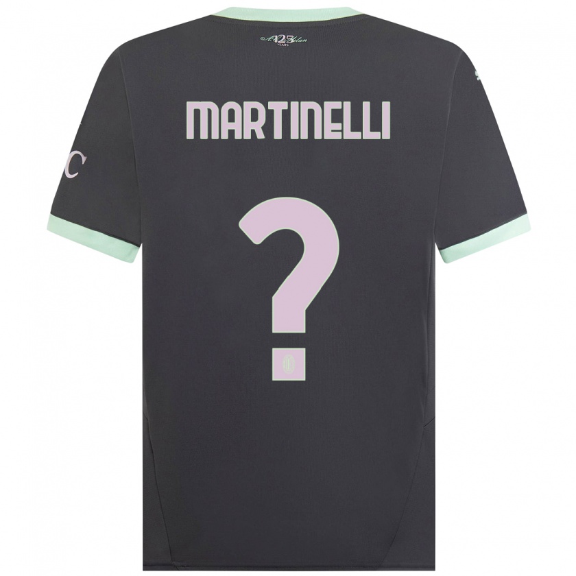 Kandiny Bambino Maglia Riccardo Martinelli #0 Grigio Kit Gara Third 2024/25 Maglietta