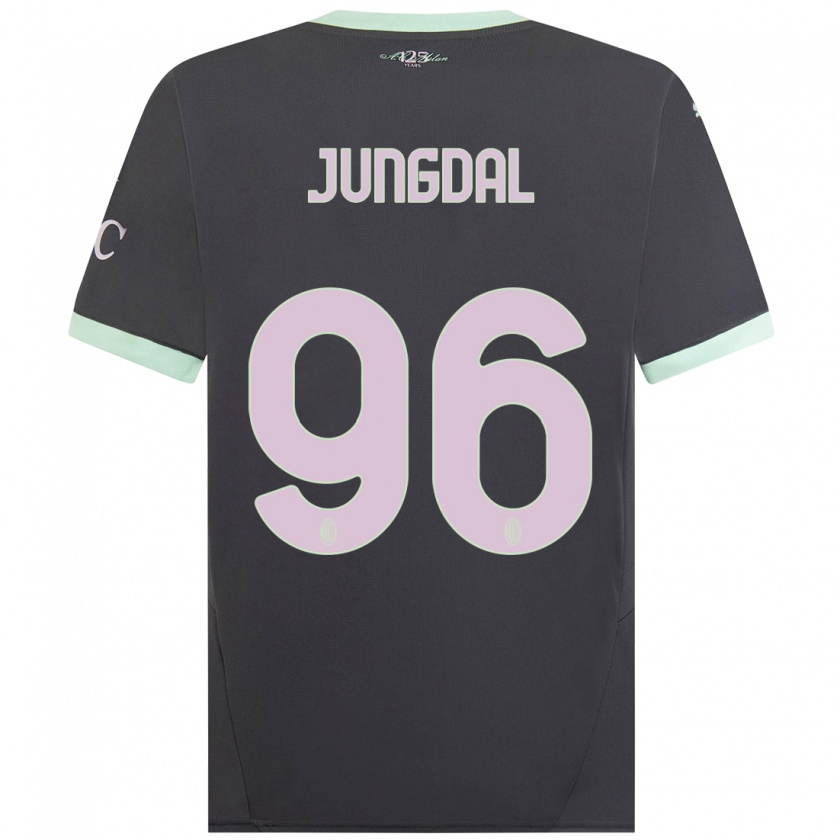 Kandiny Kinderen Andreas Jungdal #96 Grijs Thuisshirt Derde Tenue 2024/25 T-Shirt