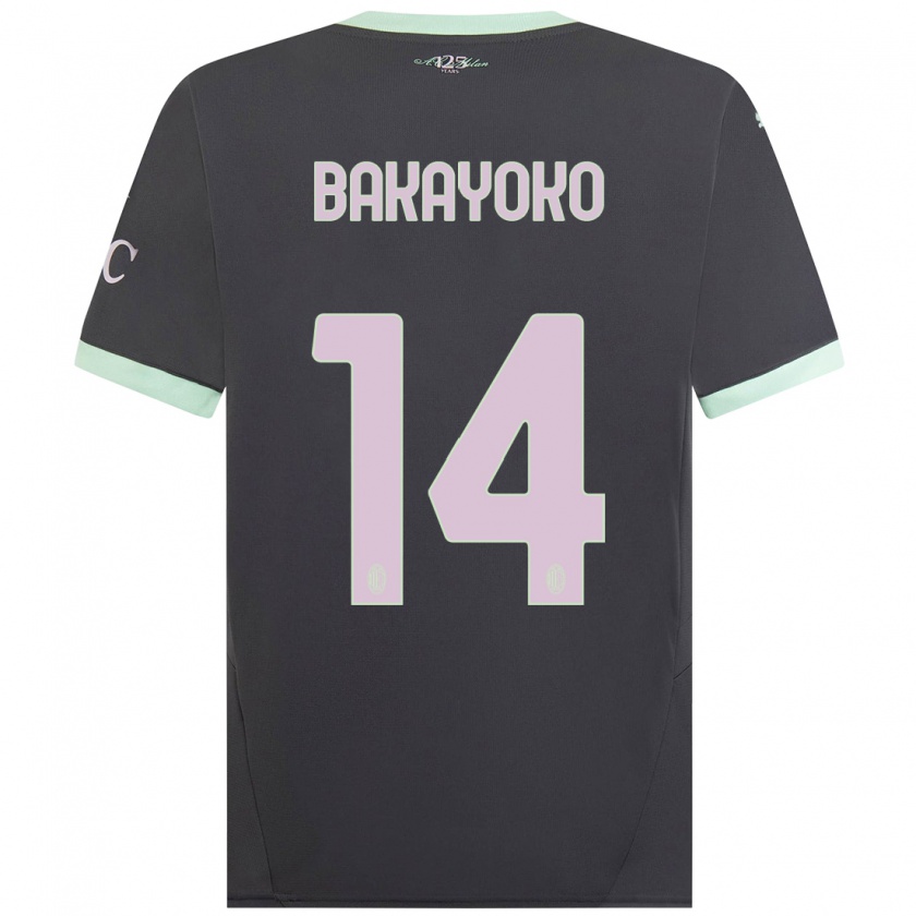 Kandiny Bambino Maglia Tiemoue Bakayoko #14 Grigio Kit Gara Third 2024/25 Maglietta