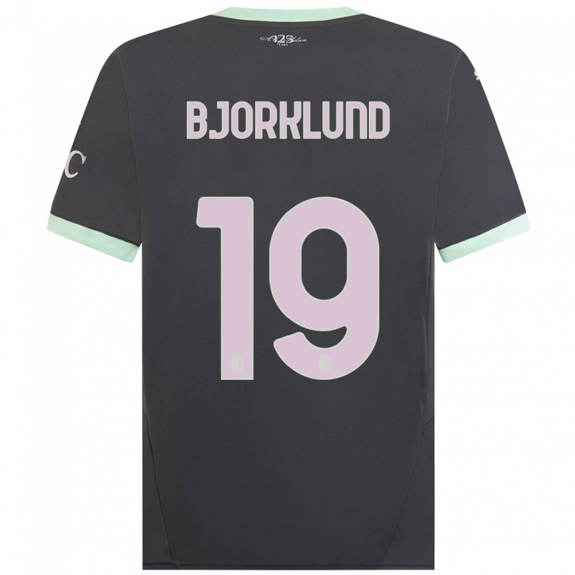 Kandiny Kinderen Lukas Bjorklund #19 Grijs Thuisshirt Derde Tenue 2024/25 T-Shirt