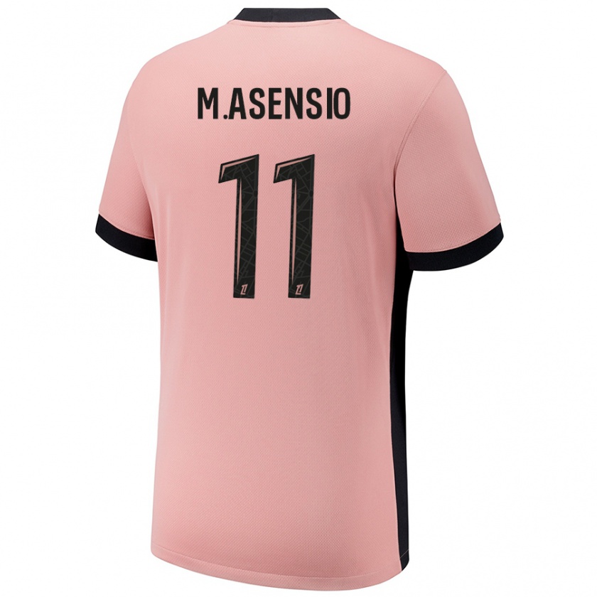 Kandiny Niño Camiseta Marco Asensio #11 Rosa Óxido Equipación Tercera 2024/25 La Camisa México