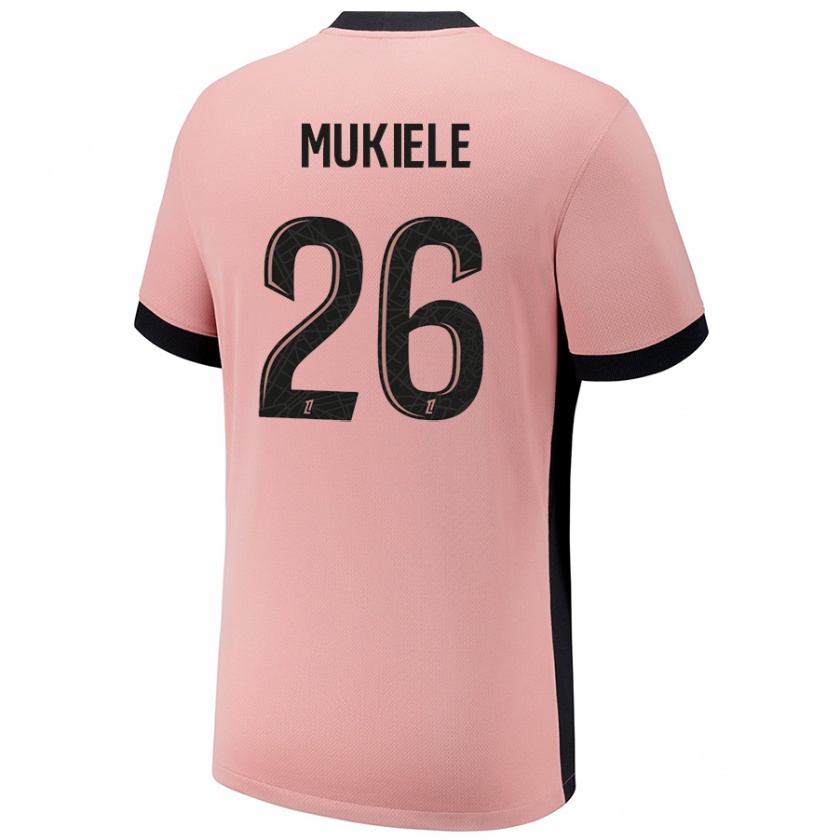 Kandiny Bambino Maglia Nordi Mukiele #26 Rosa Ruggine Kit Gara Third 2024/25 Maglietta