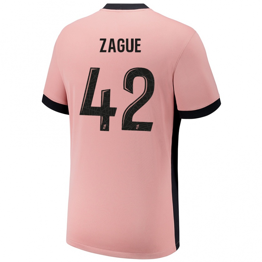 Kandiny Bambino Maglia Yoram Zague #42 Rosa Ruggine Kit Gara Third 2024/25 Maglietta