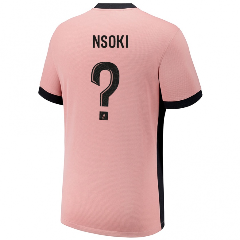 KandinyキッズNoah Nsoki#0ラストピンクサードユニフォームシャツ2024/25ジャージーユニフォーム