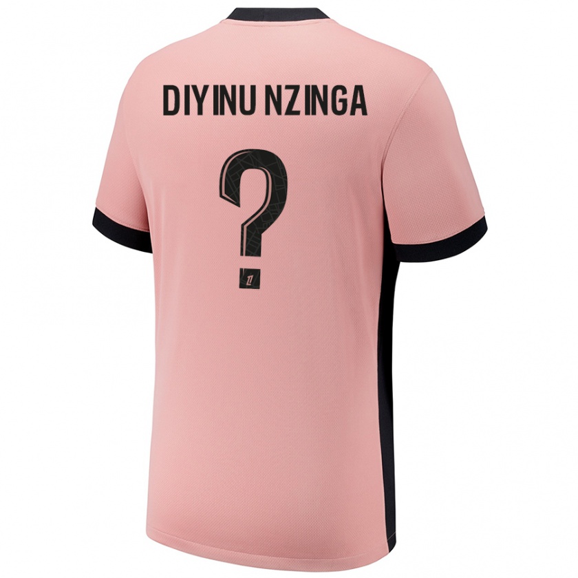 Kandiny Kinderen Vainqueur Diyinu Nzinga #0 Roestroze Thuisshirt Derde Tenue 2024/25 T-Shirt