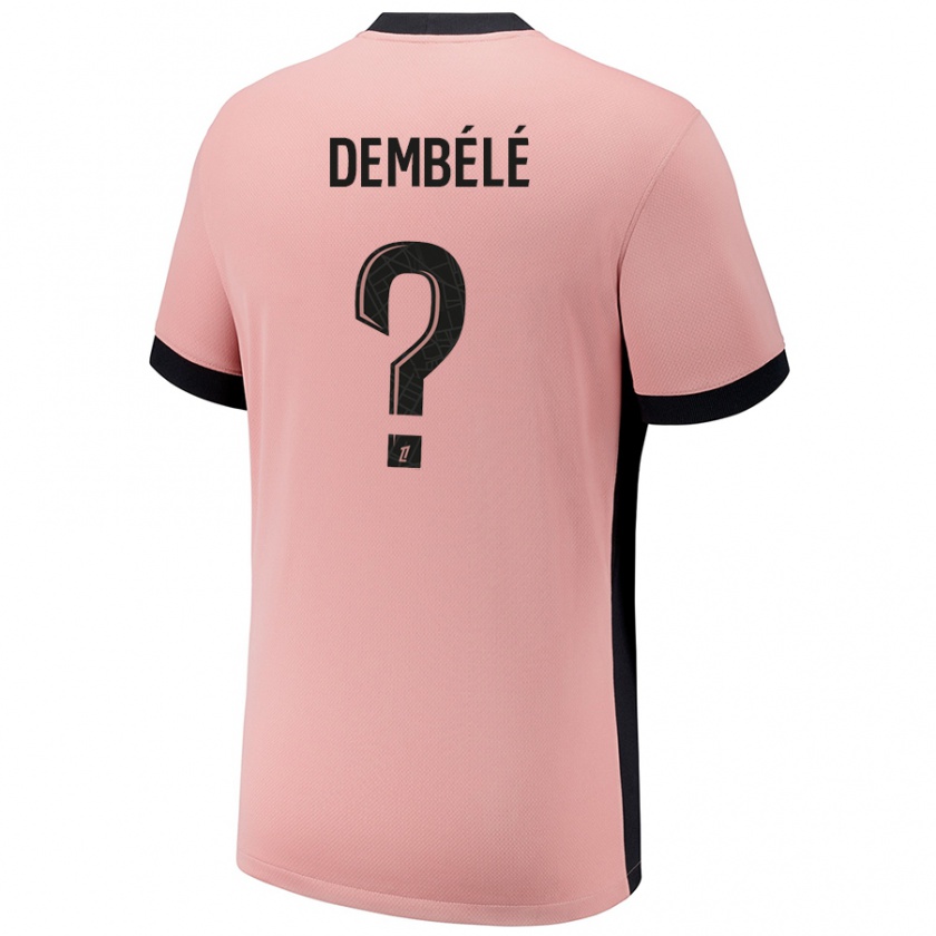 Kandiny Kinderen Omar Dembélé #0 Roestroze Thuisshirt Derde Tenue 2024/25 T-Shirt