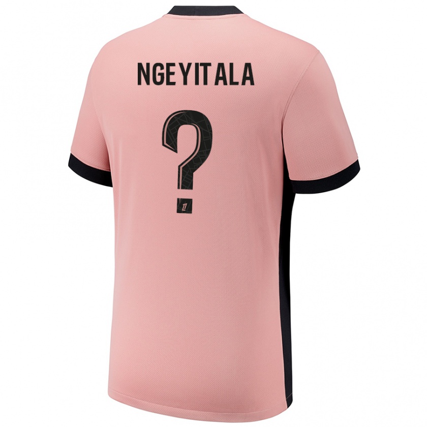 Kandiny Niño Camiseta Aurélien Ngeyitala #0 Rosa Óxido Equipación Tercera 2024/25 La Camisa