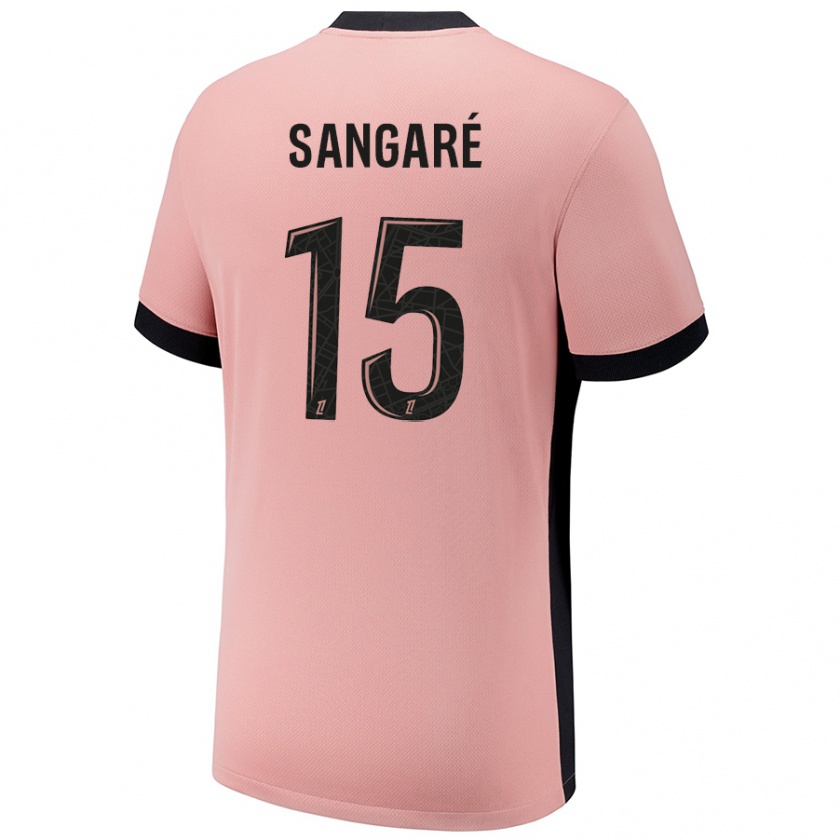 Kandiny Bambino Maglia Mahamadou Sangaré #15 Rosa Ruggine Kit Gara Third 2024/25 Maglietta