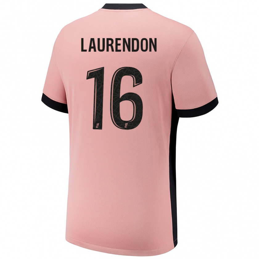 Kandiny Niño Camiseta Bilal Laurendon #16 Rosa Óxido Equipación Tercera 2024/25 La Camisa México