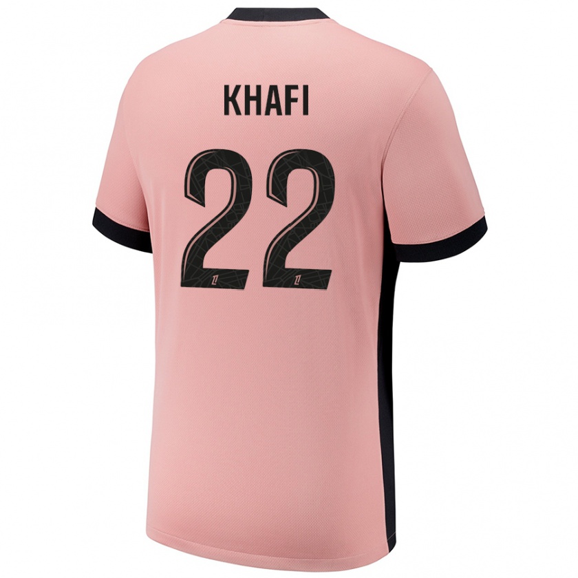 Kandiny Kinderen Yanis Khafi #22 Roestroze Thuisshirt Derde Tenue 2024/25 T-Shirt België