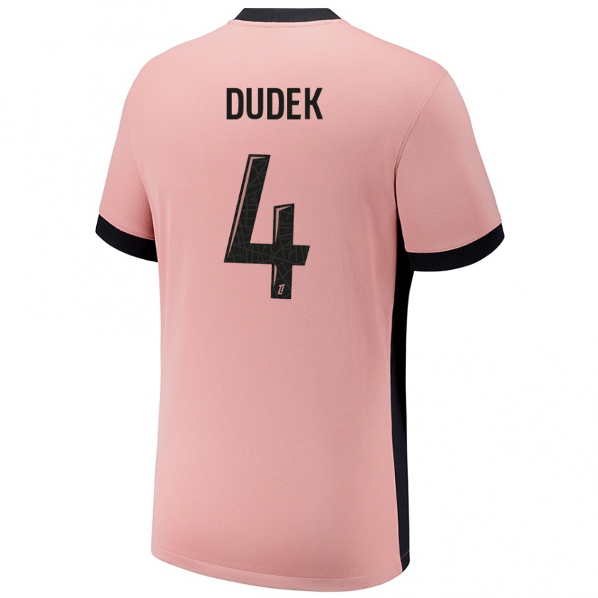 Kandiny Niño Camiseta Paulina Dudek #4 Rosa Óxido Equipación Tercera 2024/25 La Camisa México