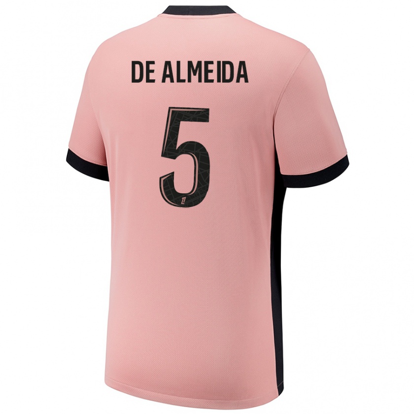 Kandiny Bambino Maglia Élisa De Almeida #5 Rosa Ruggine Kit Gara Third 2024/25 Maglietta