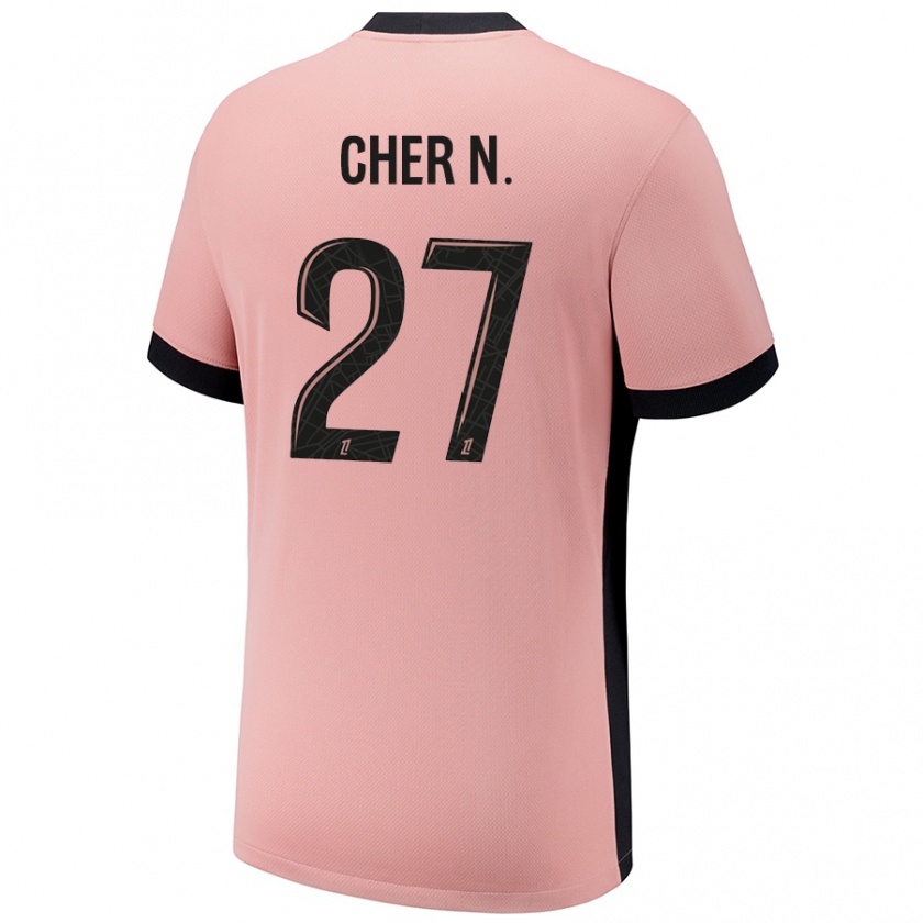 Kandiny Kinderen Cher Ndour #27 Roestroze Thuisshirt Derde Tenue 2024/25 T-Shirt