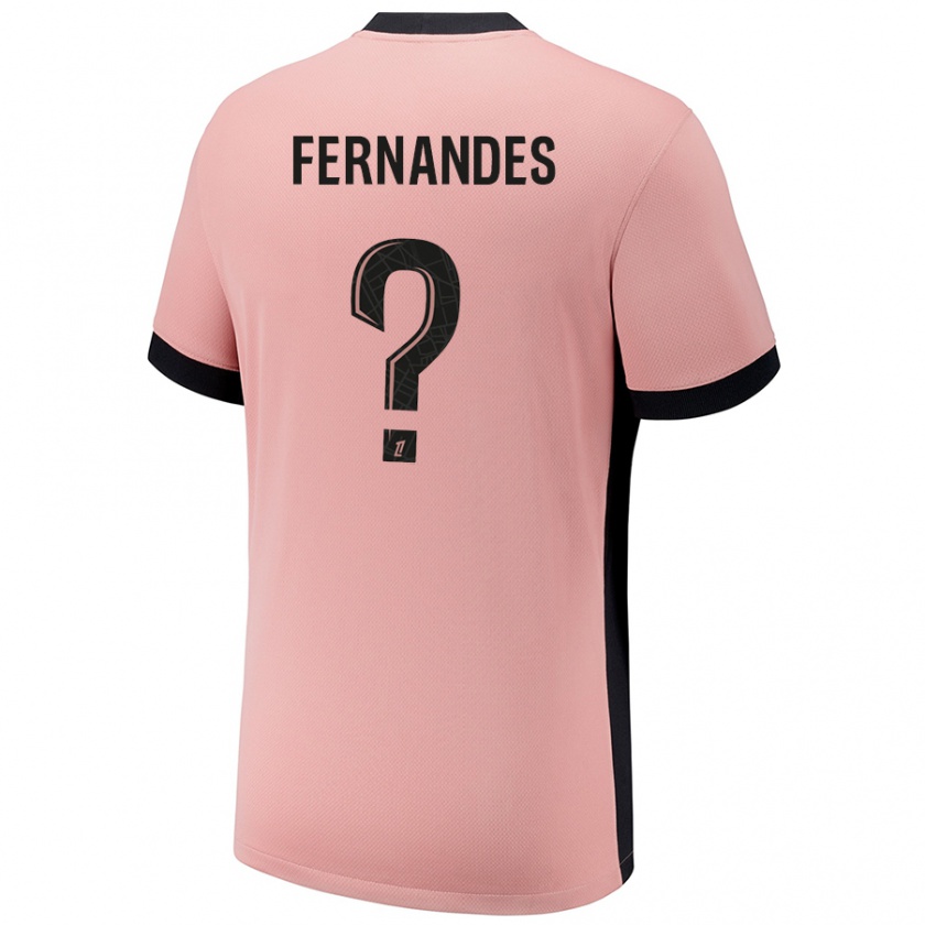 Kandiny Bambino Maglia Rafaël Fernandes #0 Rosa Ruggine Kit Gara Third 2024/25 Maglietta