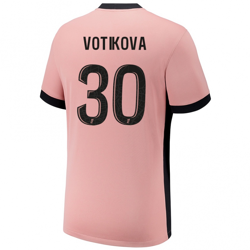 Kandiny Niño Camiseta Barbora Votikova #30 Rosa Óxido Equipación Tercera 2024/25 La Camisa México