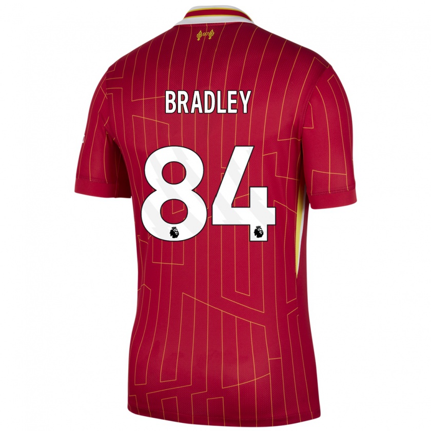 Kandiny Herren Conor Bradley #84 Rot Gelb Weiß Heimtrikot Trikot 2024/25 T-Shirt Österreich