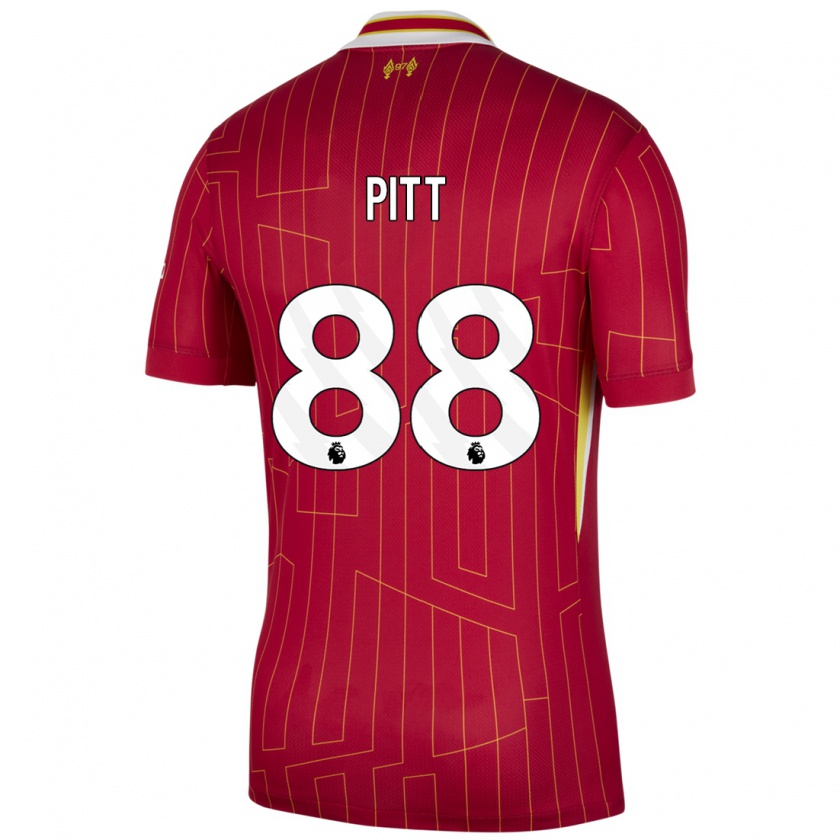 Kandiny Herren Lucas Pitt #88 Rot Gelb Weiß Heimtrikot Trikot 2024/25 T-Shirt Österreich