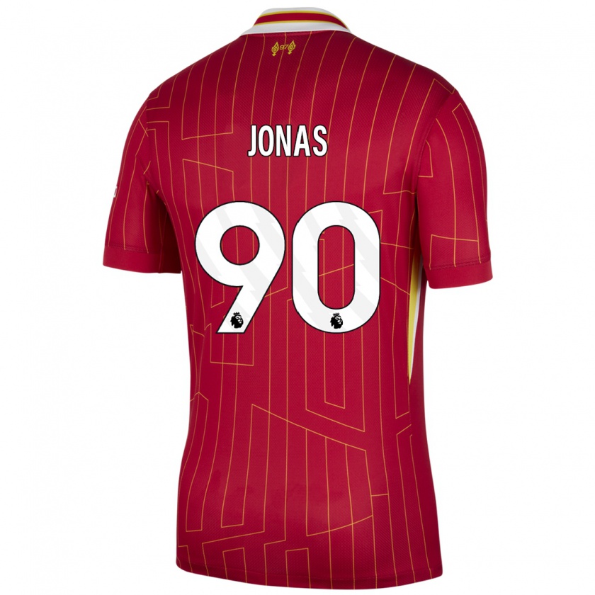 Kandiny Uomo Maglia Lee Jonas #90 Rosso Giallo Bianco Kit Gara Home 2024/25 Maglietta