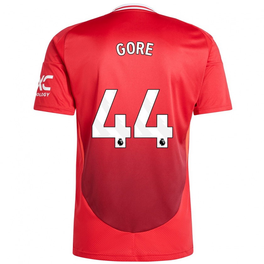 Kandiny Hombre Camiseta Daniel Gore #44 Rojo Brillante 1ª Equipación 2024/25 La Camisa México