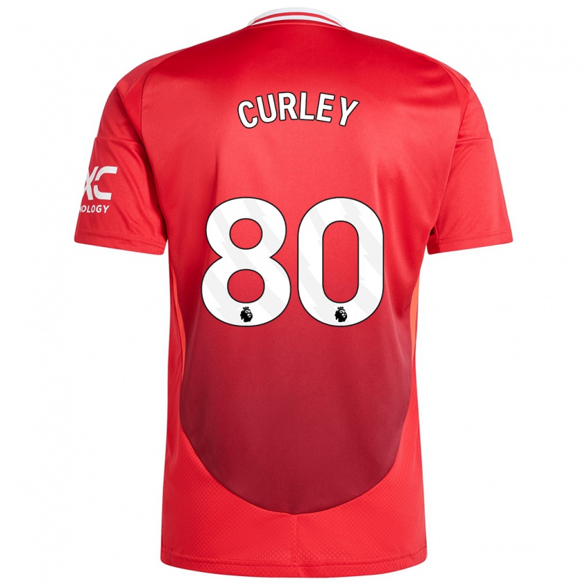 Kandiny Hombre Camiseta Ruben Curley #80 Rojo Brillante 1ª Equipación 2024/25 La Camisa México