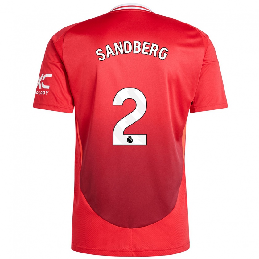 Kandiny Uomo Maglia Anna Sandberg #2 Rosso Brillante Kit Gara Home 2024/25 Maglietta