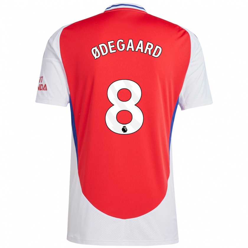 Kandiny Heren Martin Ødegaard #8 Rood Wit Thuisshirt Thuistenue 2024/25 T-Shirt