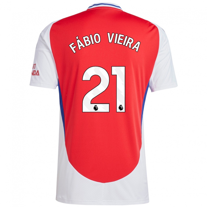 Kandiny Heren Fábio Vieira #21 Rood Wit Thuisshirt Thuistenue 2024/25 T-Shirt