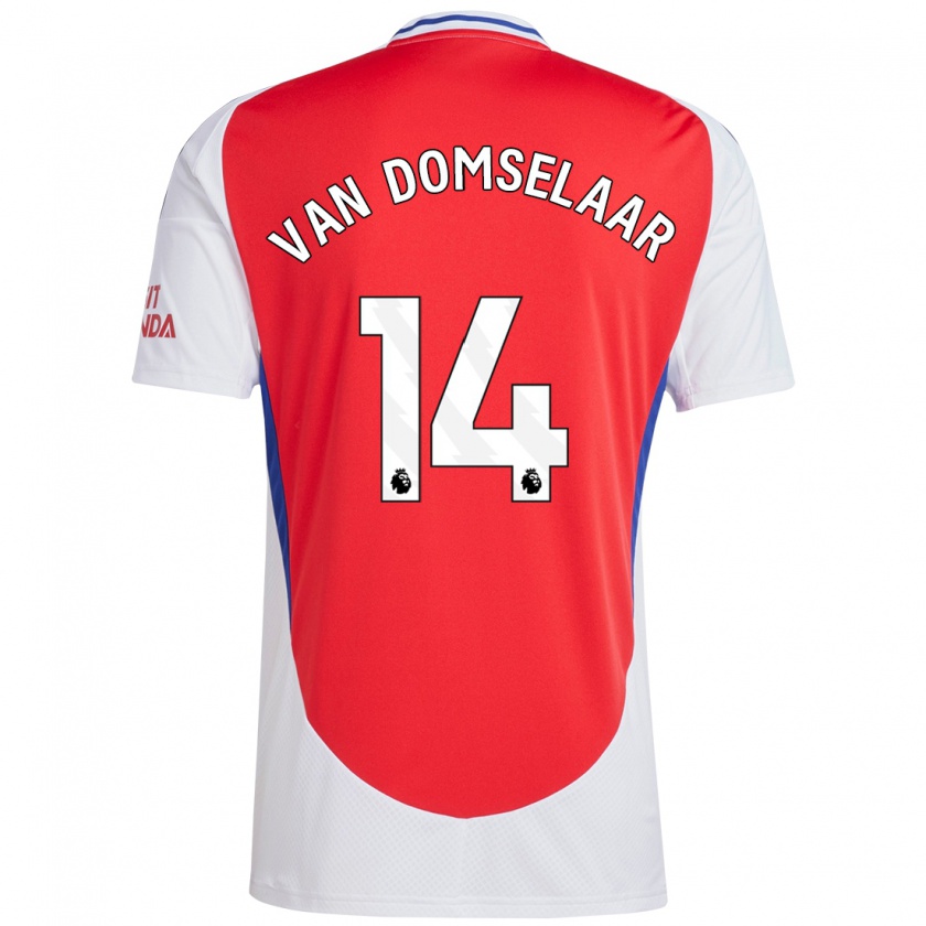 Kandiny Uomo Maglia Daphne Van Domselaar #14 Rosso Bianco Kit Gara Home 2024/25 Maglietta