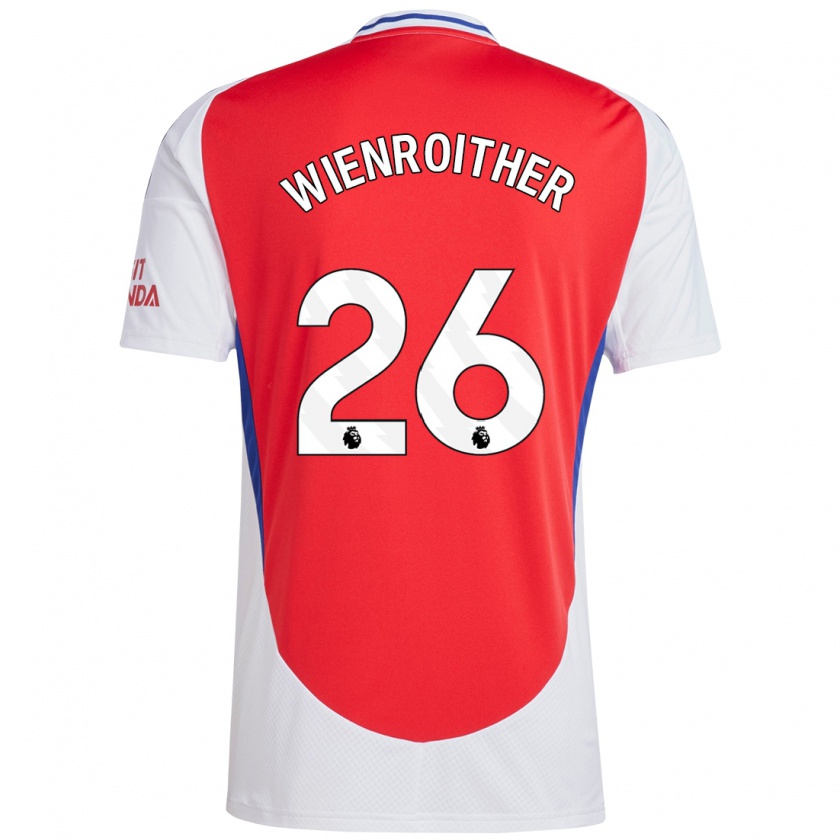 Kandiny Uomo Maglia Laura Wienroither #26 Rosso Bianco Kit Gara Home 2024/25 Maglietta