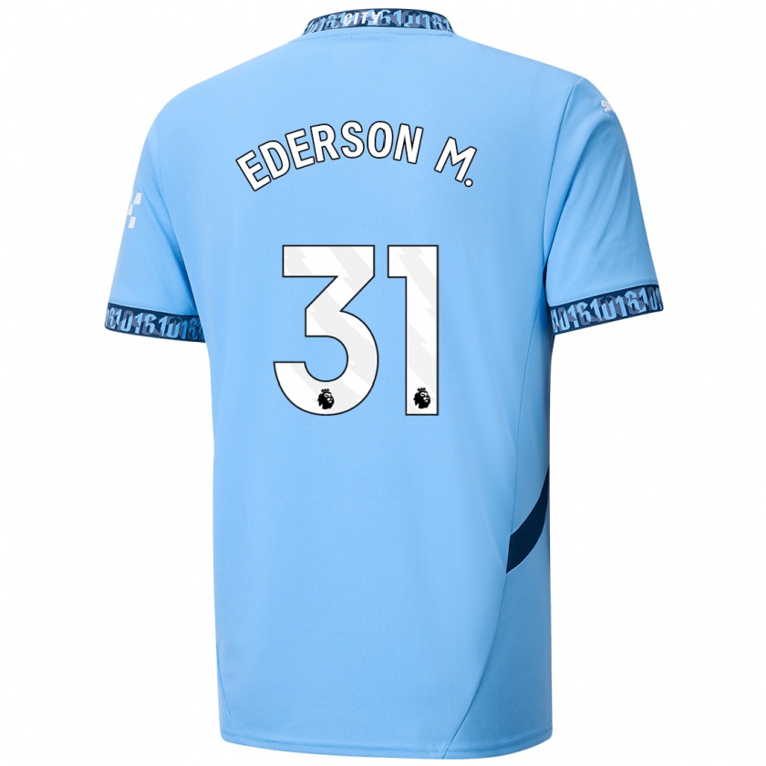 Kandiny Heren Ederson #31 Marineblauw Thuisshirt Thuistenue 2024/25 T-Shirt