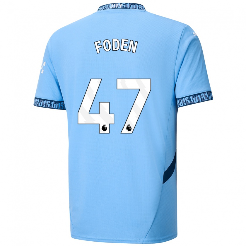 Kandiny Herren Phil Foden #47 Marineblau Heimtrikot Trikot 2024/25 T-Shirt Österreich