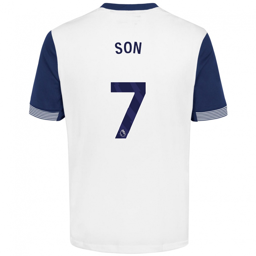 Kandiny Heren Heung-Min Son #7 Wit Blauw Thuisshirt Thuistenue 2024/25 T-Shirt