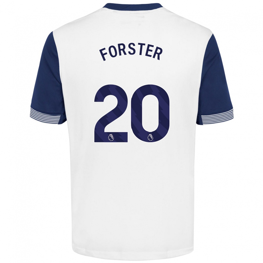 Kandiny Heren Fraser Forster #20 Wit Blauw Thuisshirt Thuistenue 2024/25 T-Shirt